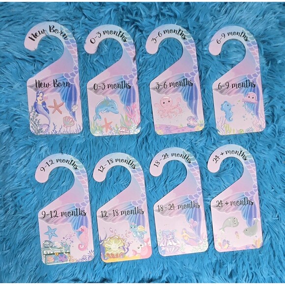 Sparadise Other - Infant Closet Hanging Sized Dividers Ocean Theme 8pc Set Newborn- 24+ Months